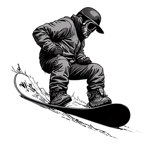 traditional snowboard tattoo design idea