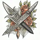 knife and scalpel tattoo design idea