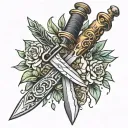 knife and scalpel tattoo design idea
