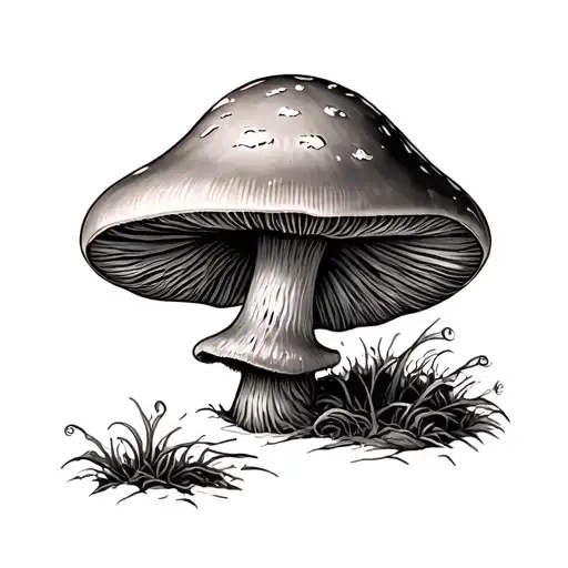 mushroom and lungs tattoo design idea