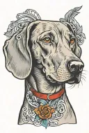 Weimaraner dog tattoo design idea