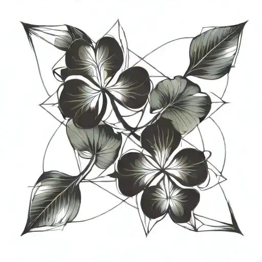 five leaf clover tattoo design idea