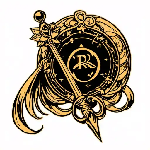 sailor moon wand tattoo design idea