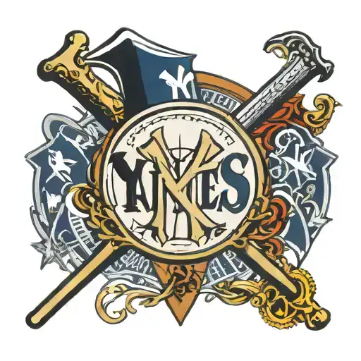 Yankees logo with the name Ernest Leroy King curved around the top of the logo  tattoo design idea