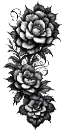 decayed  flowers tattoo design idea