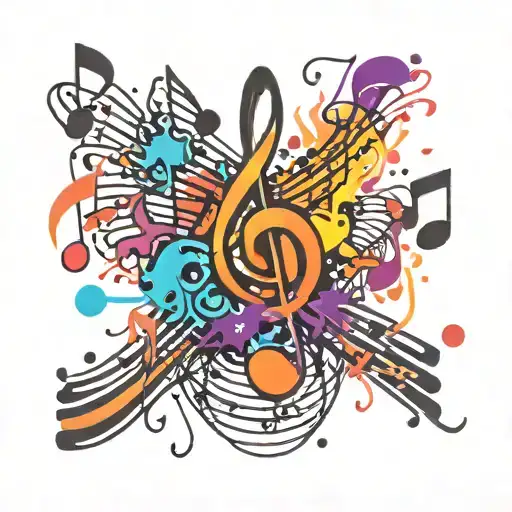 Music notes tattoo design idea