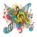 Music notes tattoo design idea