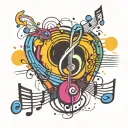 Music notes tattoo design idea