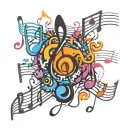 Music notes tattoo design idea