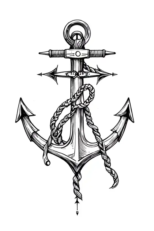 elephant anchor compass tattoo design idea
