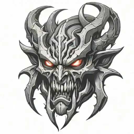 shadow fiend face from dota 2  tattoo design idea