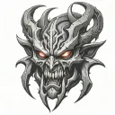 shadow fiend face from dota 2  tattoo design idea