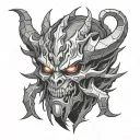 shadow fiend face from dota 2  tattoo design idea