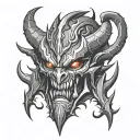 shadow fiend face from dota 2  tattoo design idea
