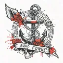anchor with family date of births 2006 1968 1989 1999 1967  nd the saying " Always & Forever "  tattoo design idea
