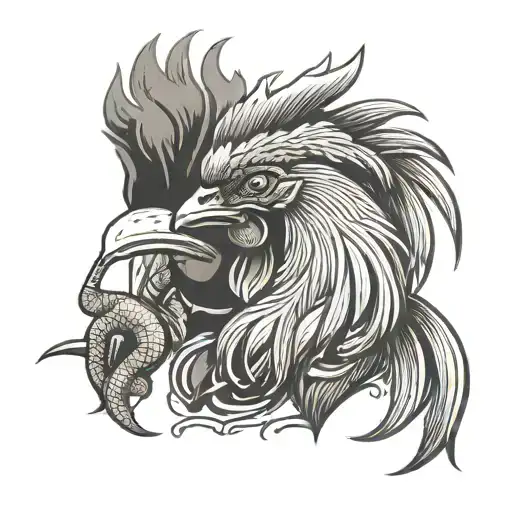 rooster smoking a blunt made tattoo design idea