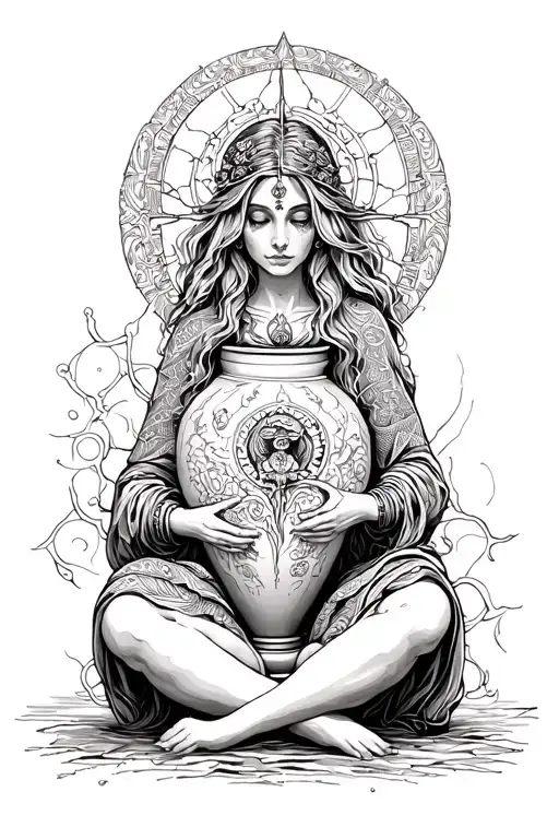 Pandora opening her pithos tattoo design idea