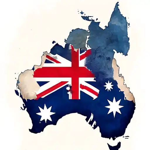 australia map with flag inside tattoo design idea