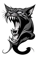 hellcat sharp teeth tattoo design idea