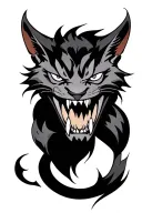 hellcat sharp teeth tattoo design idea