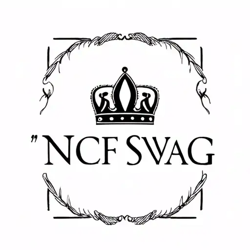 "NCF SWAG" crown made tattoo design idea
