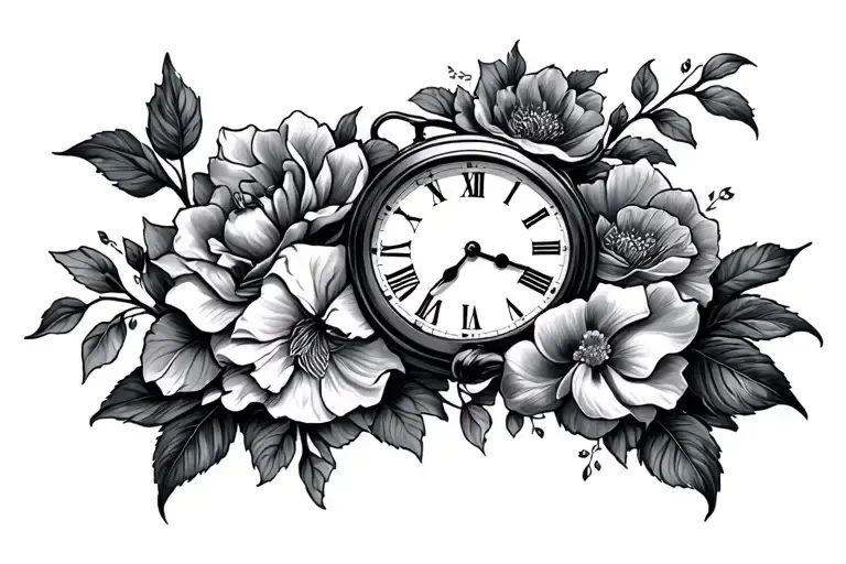 miscarriage tattoos with clock tattoo design idea