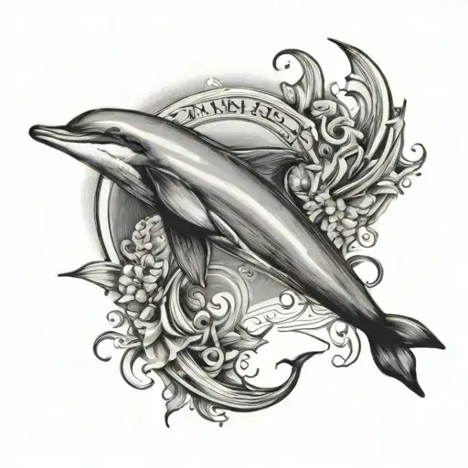 dolphin with bible quote proverbs 31:31 tattoo design idea