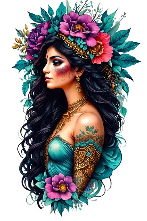 Cancer Goddess tattoo design idea