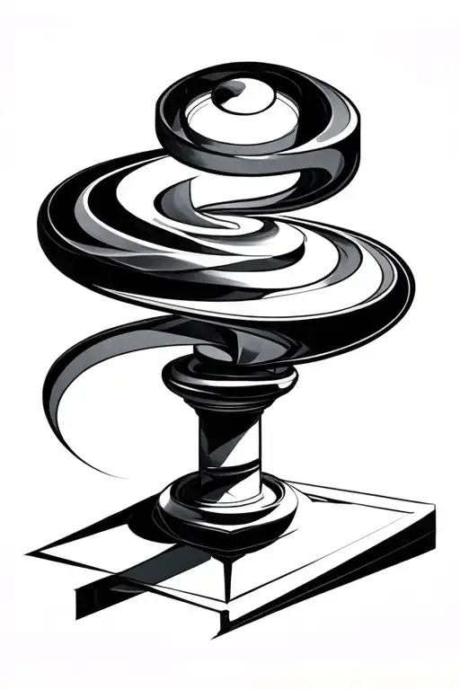 inception spinning top. integrated in geometric  tattoo design idea