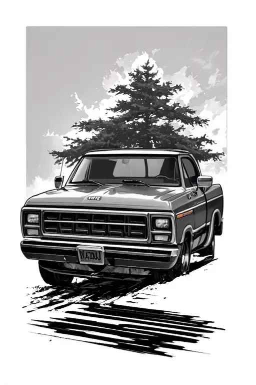 1985 Dodge w150 tattoo design idea