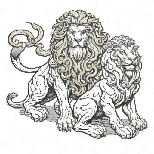 hercules and lion wearing tattoo design idea