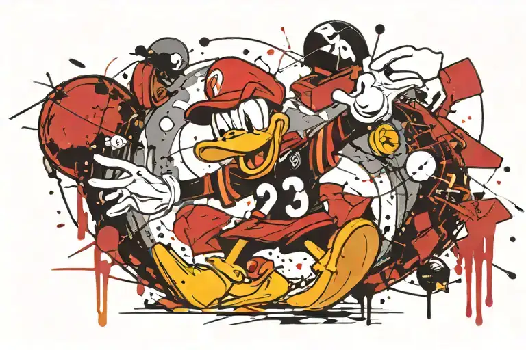 Donald Duck as Pittsburgh steeler tattoo design idea
