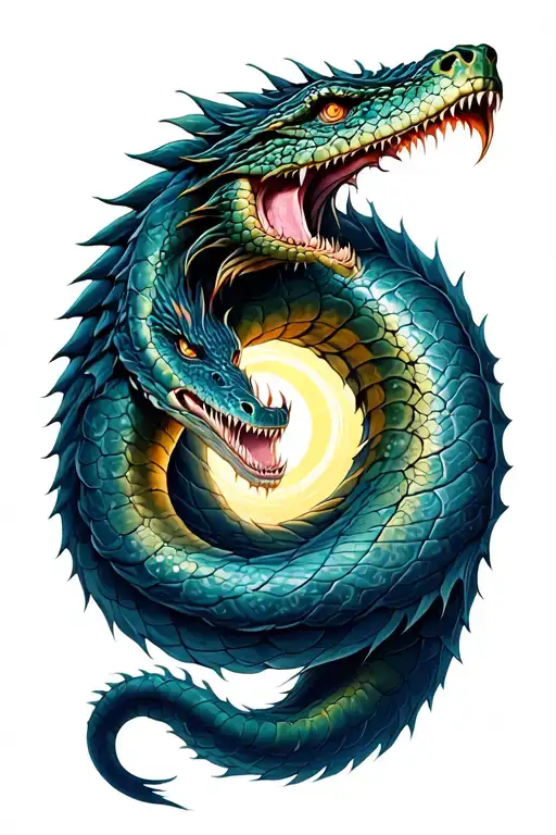 jormungandr wrapping tattoo design idea