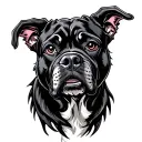 devil dog surrounded tattoo design idea