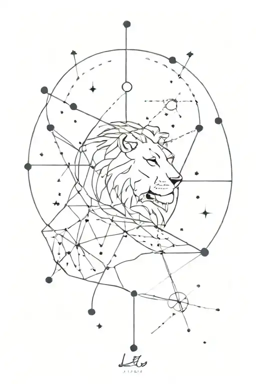 Leo constellation tattoo design combining elements tattoo design idea