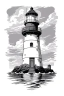 lighthouse, stage set tattoo design idea
