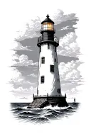 lighthouse, stage set tattoo design idea