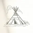 teepee, wild west tattoo design idea