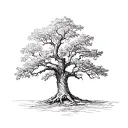 oak tree tattoo design idea