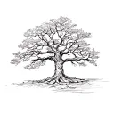 oak tree tattoo design idea