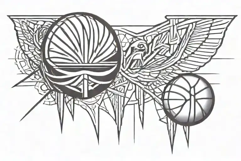 basketball egyptian tattoo design idea
