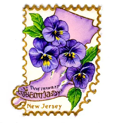 New Jersey postage stamp tattoo with violets tattoo design idea