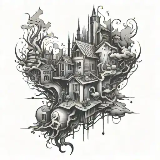 Perspective tattoo design idea