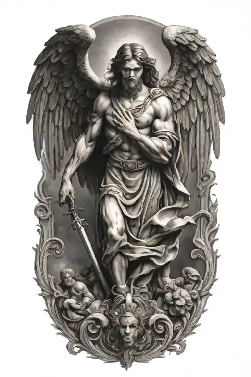 arch angel michael tattoo design idea