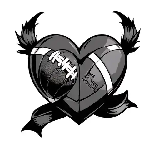 Four chamberd heart with one chamber to mom one to football one to my love and one to my Children  tattoo design idea