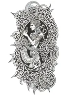 celtic pagan, Tuatha Dé Danann, Lugh, The Dagda tattoo design idea
