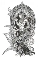 celtic pagan, Tuatha Dé Danann, Lugh, The Dagda tattoo design idea