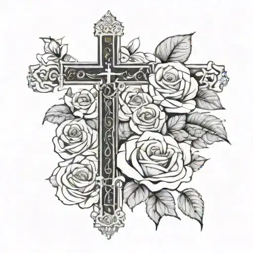 Psalms 30:5 verse and scripture with a cross and roses under the words tattoo design idea