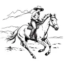 australian cowboy themed tattoo bucking horse cattle campdraft Australian stockman tattoo outline  tattoo design idea