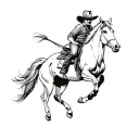 australian cowboy themed tattoo bucking horse cattle campdraft Australian stockman tattoo outline  tattoo design idea